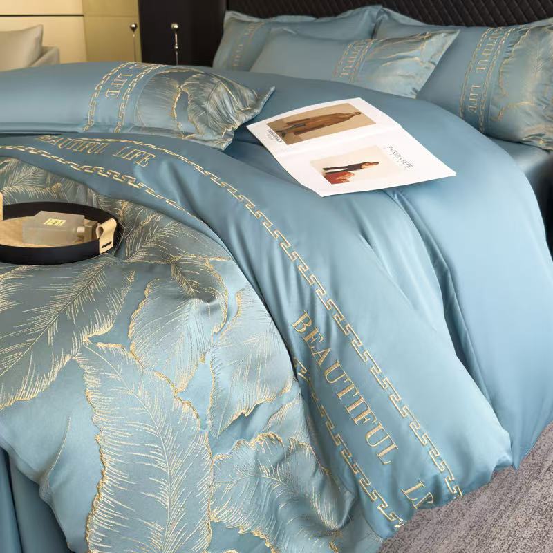 【赵公子专享百万补贴】高端北欧金丝浮雕艺术水氧棉四件套