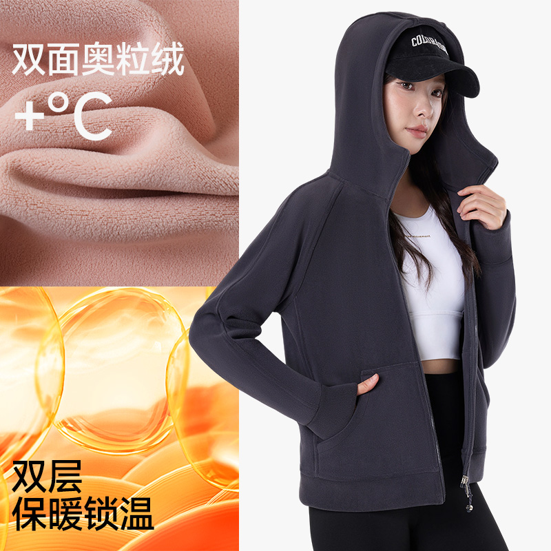 2025新款秋冬运动双面奥粒绒大牌平替宽松连帽保暖户外防风外套
