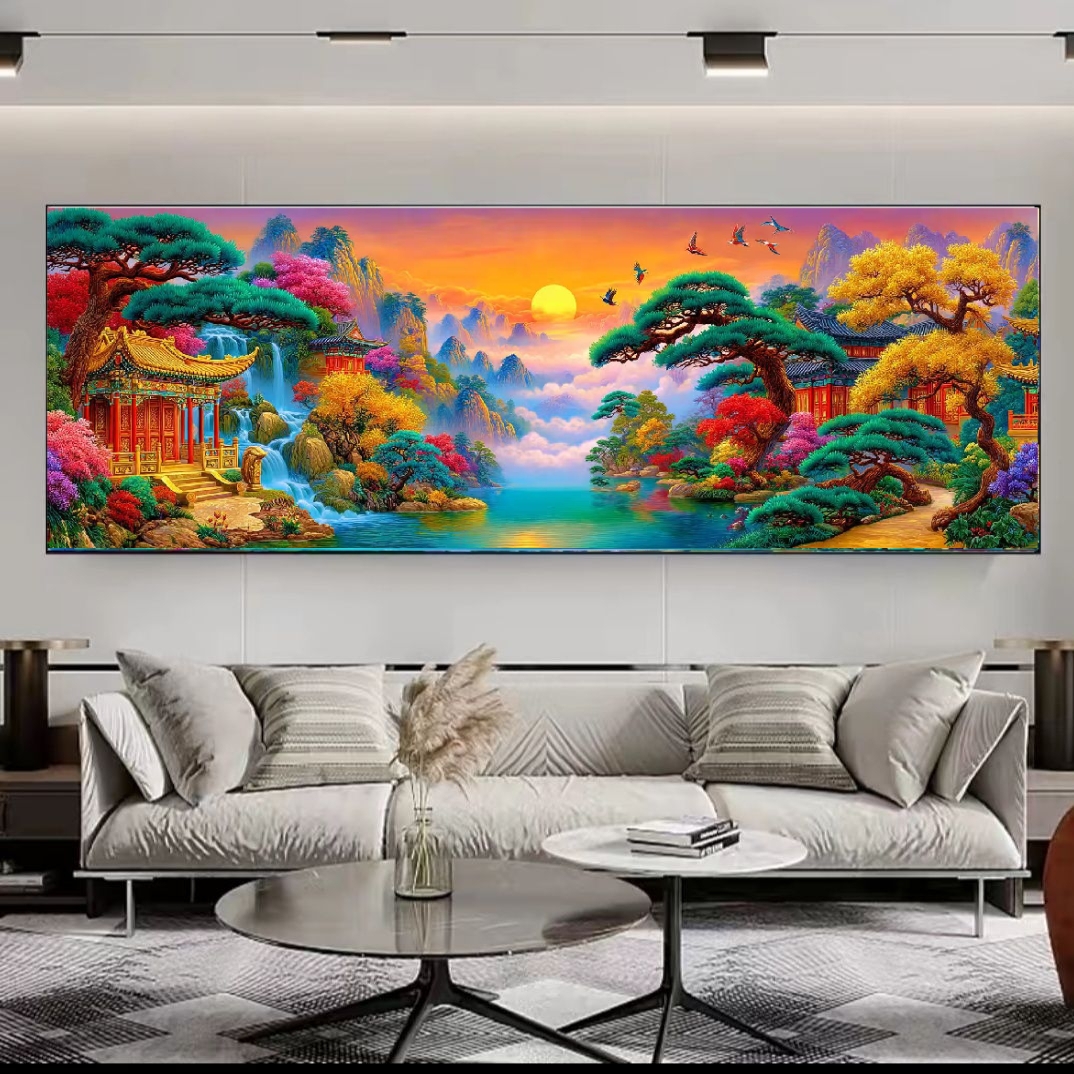 情络甄选定制十字绣 原创版权大格金山迎客没绣的f2138 55色块