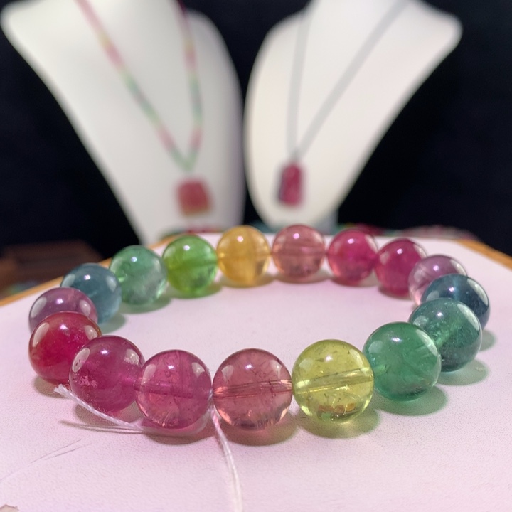 双色碧玺手链未镶嵌