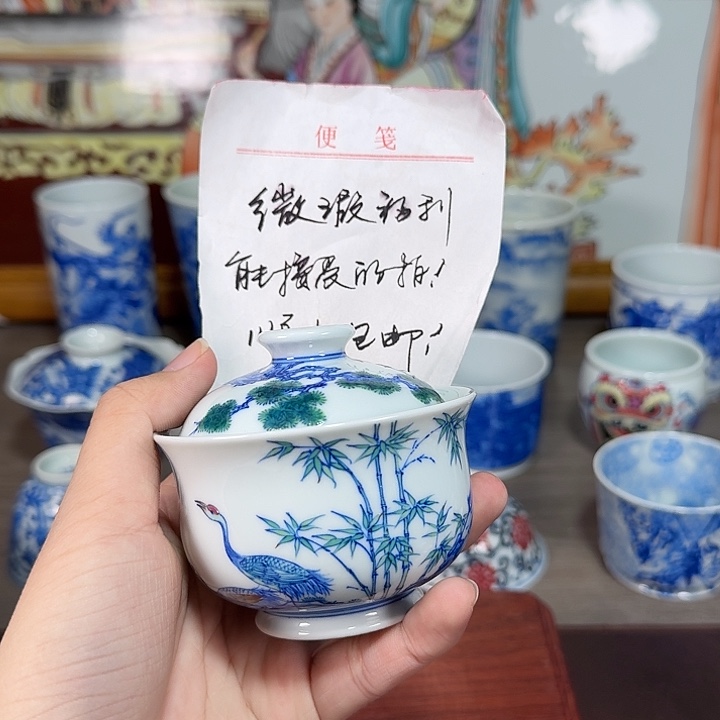 杯现代景德镇陶瓷盖碗