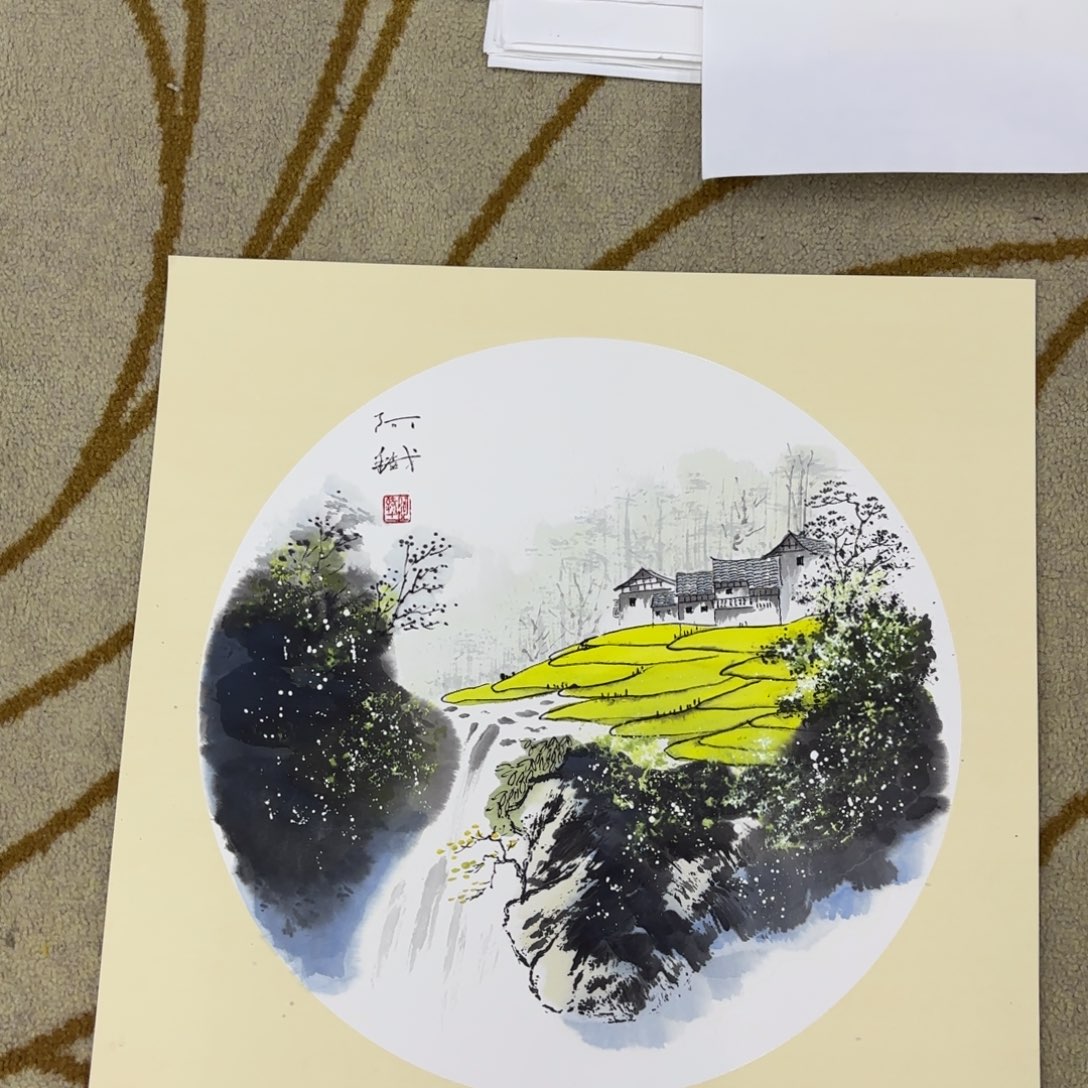 国画啊铁斗方李欣主播