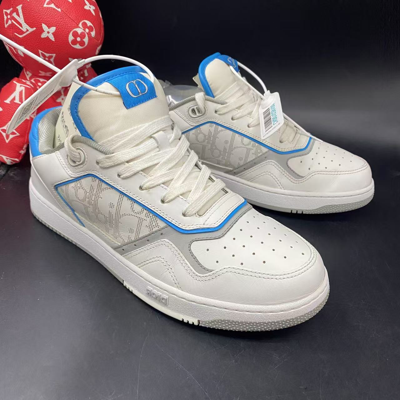 95新 DIOR/迪奥 白蓝B27老花时尚舒适板鞋42欧码ddm2089