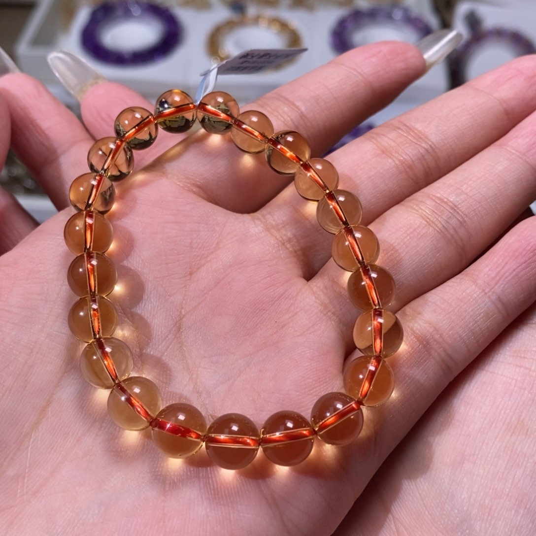 黄晶手链未镶嵌巴西8m+