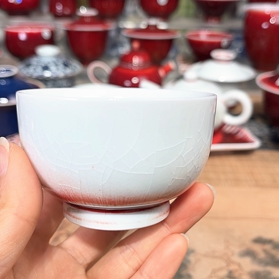 景德镇陶瓷红马坊杯