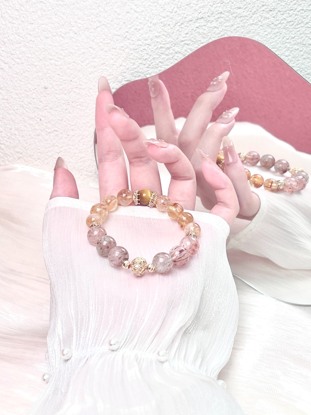【琼枝缀金】天然黑金超黄塔晶手串