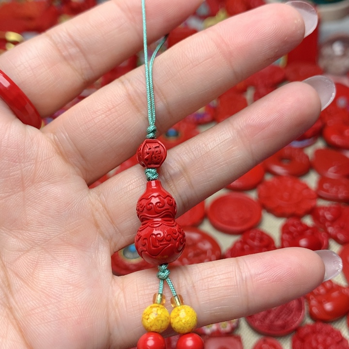天然辰砂工艺品朱砂手机坠
