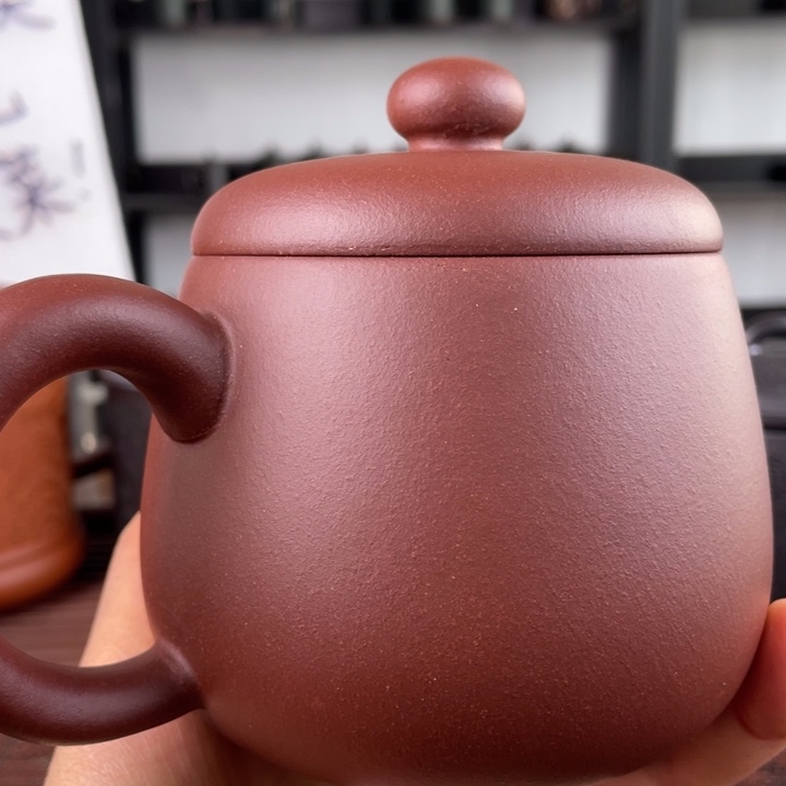 紫砂茶杯宜兴原矿紫砂盖杯微瑕
