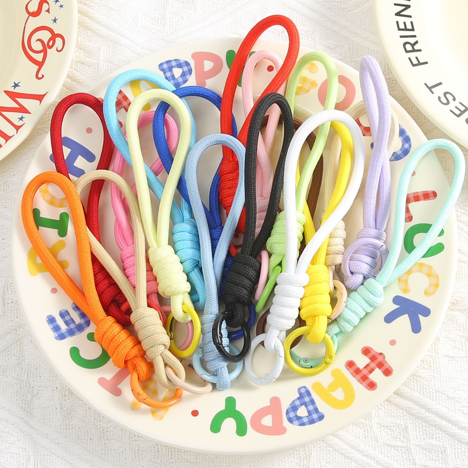 【子菲】手工创意简约挂绳钥匙扣水杯卡套挂绳学生卡编织绳腕带