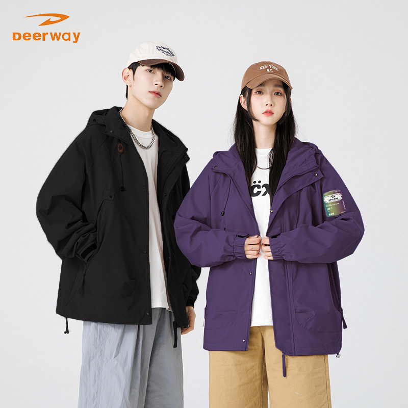 Deerway/德尔惠2025春秋新款防风防水夹克情侣户外徒步休闲外套