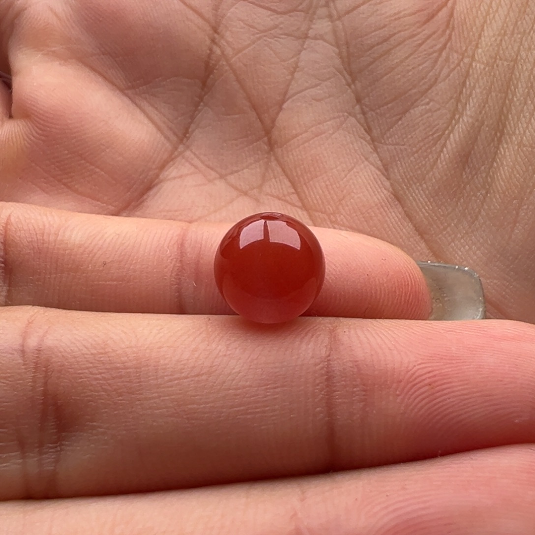 先***生南红玛瑙未镶嵌圆珠9.1