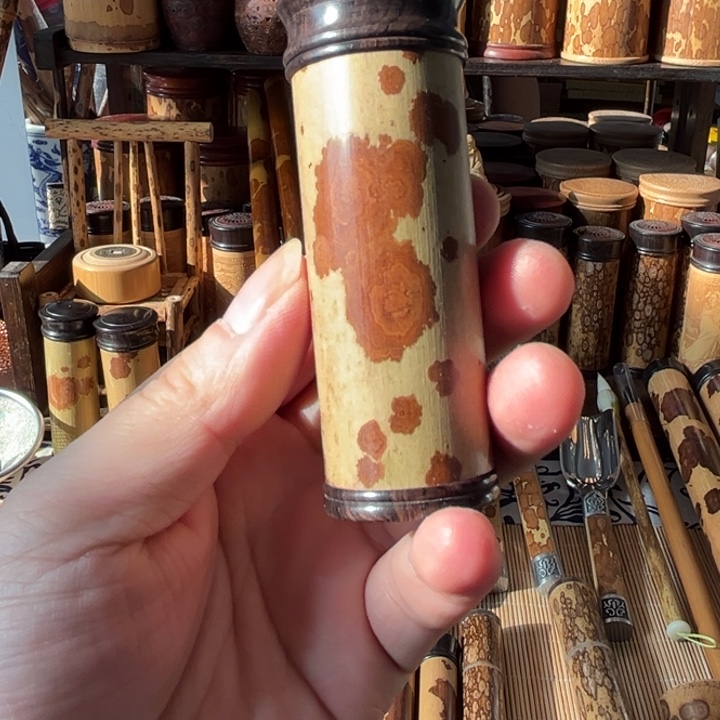 湘妃竹竹筒，纯手工制作