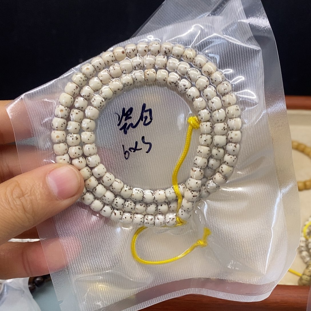 星月菩提手串65瓷白108