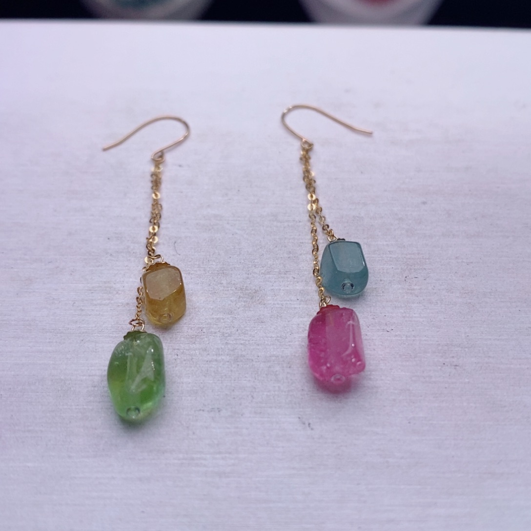 18K金镶嵌耳饰碧玺碧玺A耳饰