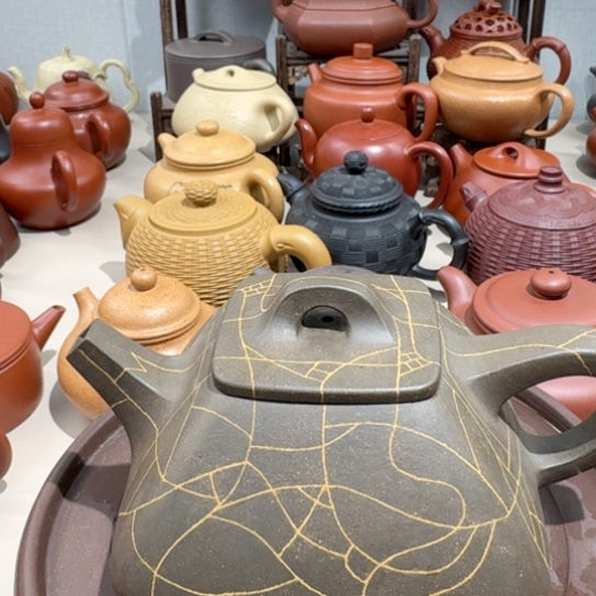 紫砂茶壶冰裂四方石瓢