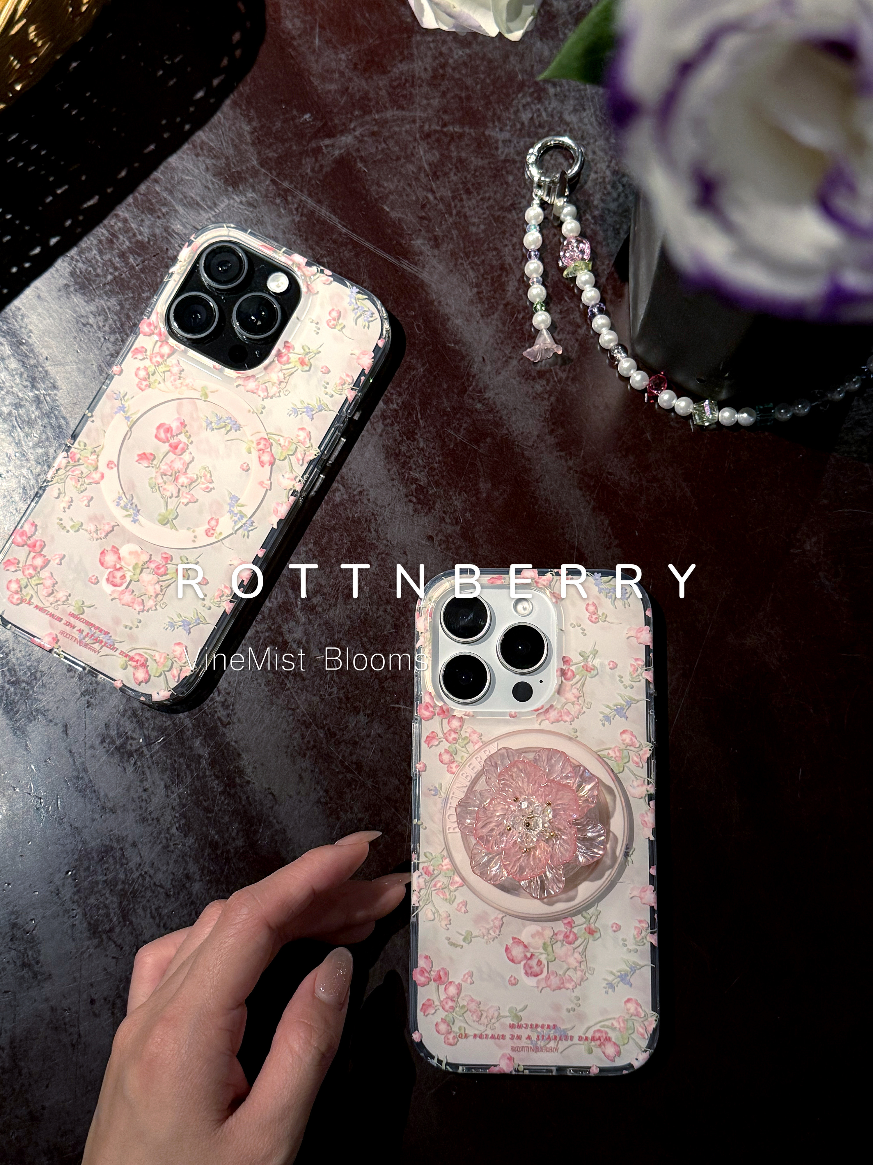 RottnBerry · 蔓雾拾花磁吸IMD手机壳iphone16promax/15/14/13