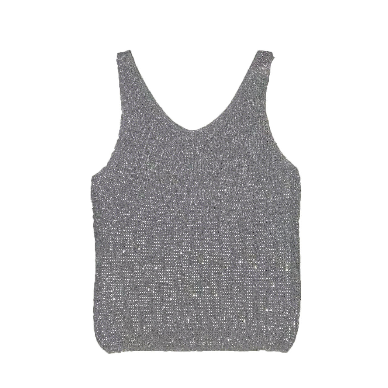 YIMENG/逸梦【灰韵香颂】2025早春新款时尚轻奢百搭气质水晶纱吊带