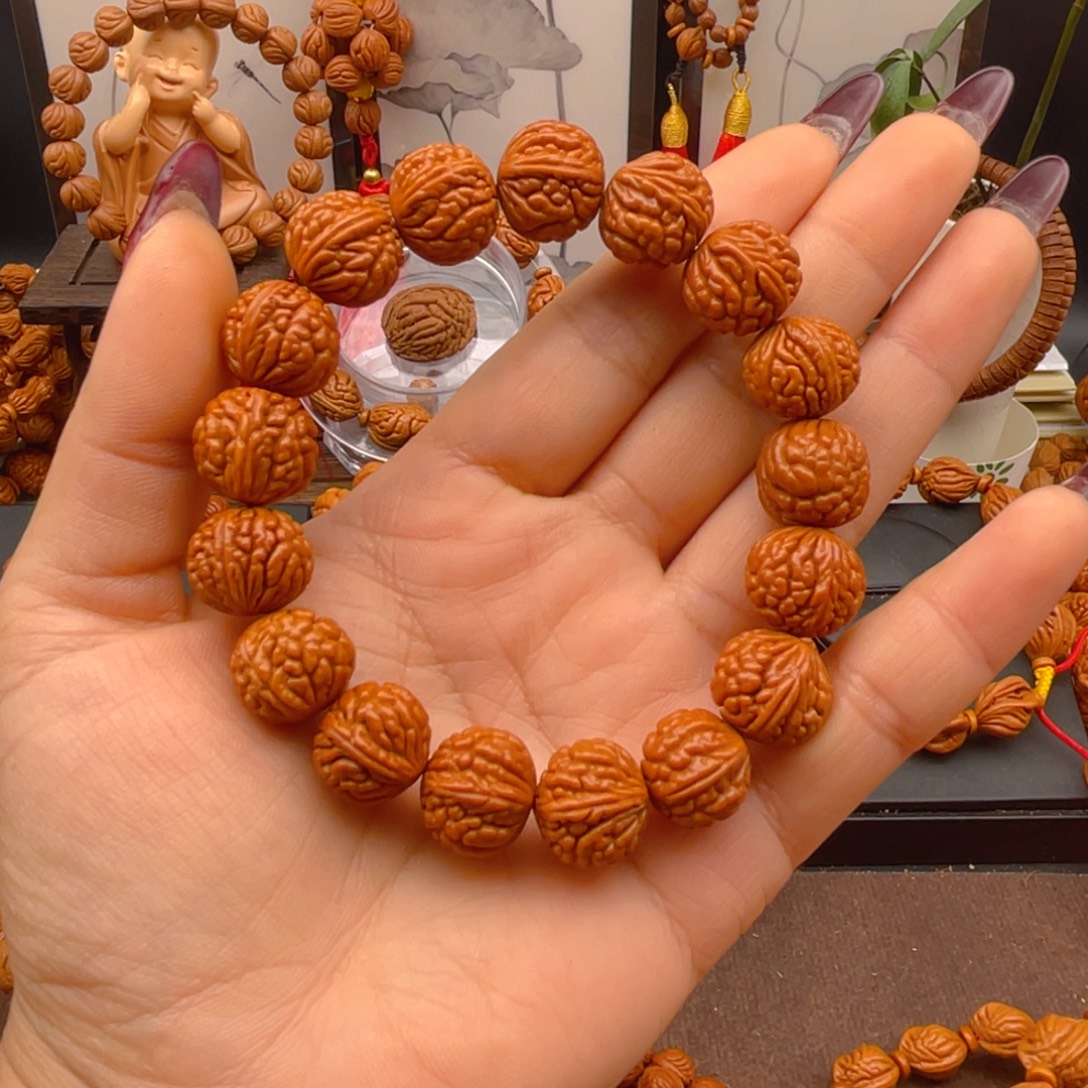 桃核手串野生红魔荔枝15尺