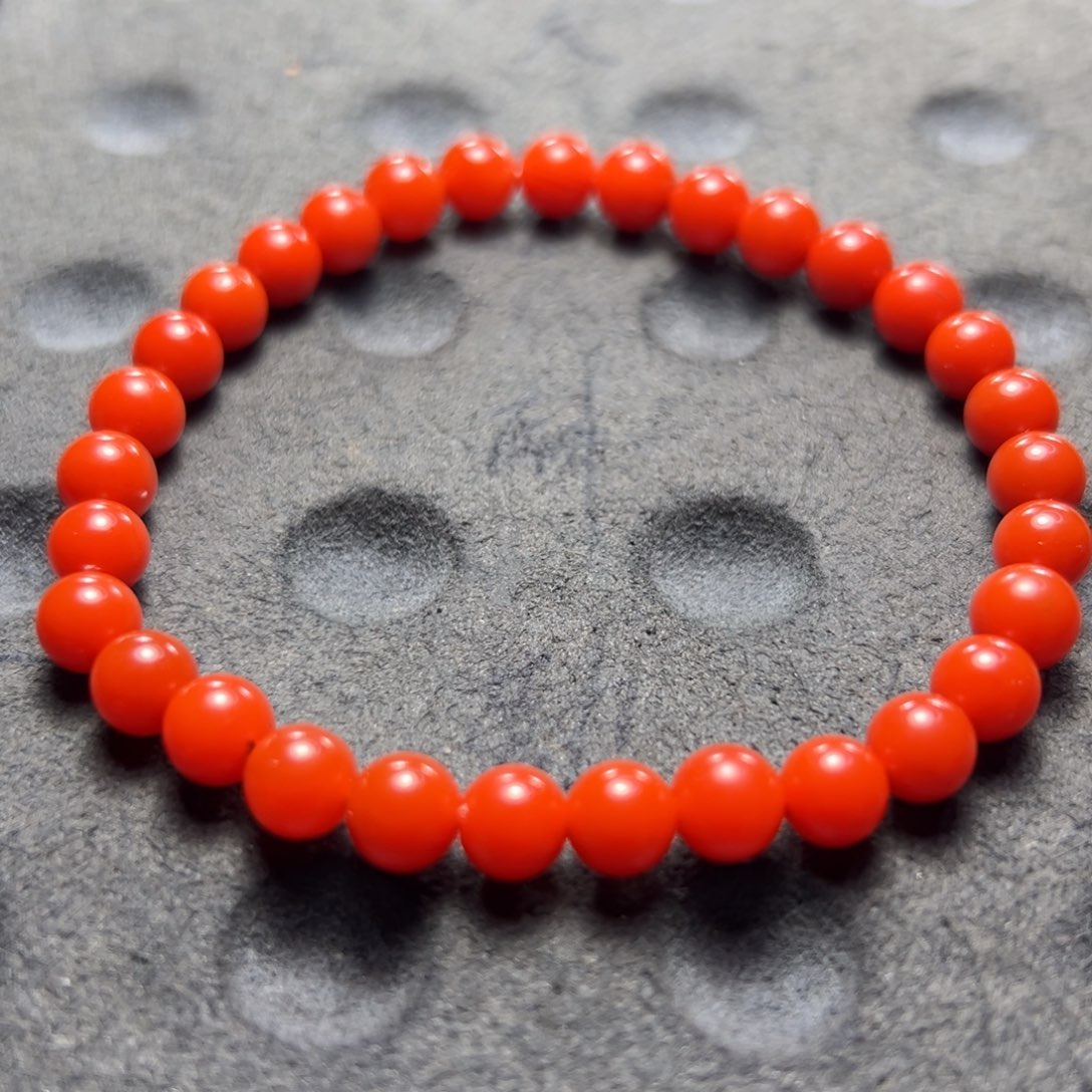 未镶嵌东山大水沟料南红手串尺寸6m m南红玛瑙