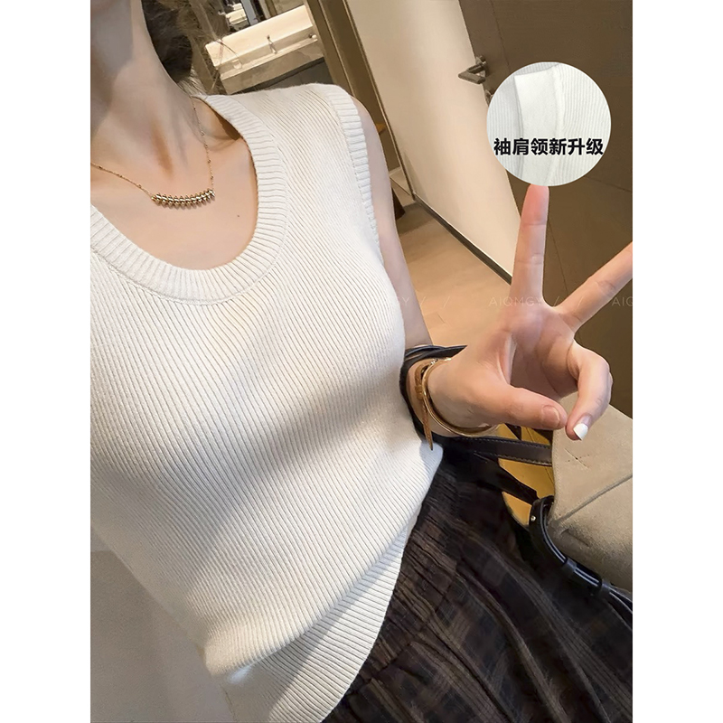 【白色】3414高品质新款飞飞袖背心