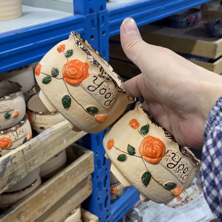 陶瓷花盆单场满9.9发8*7