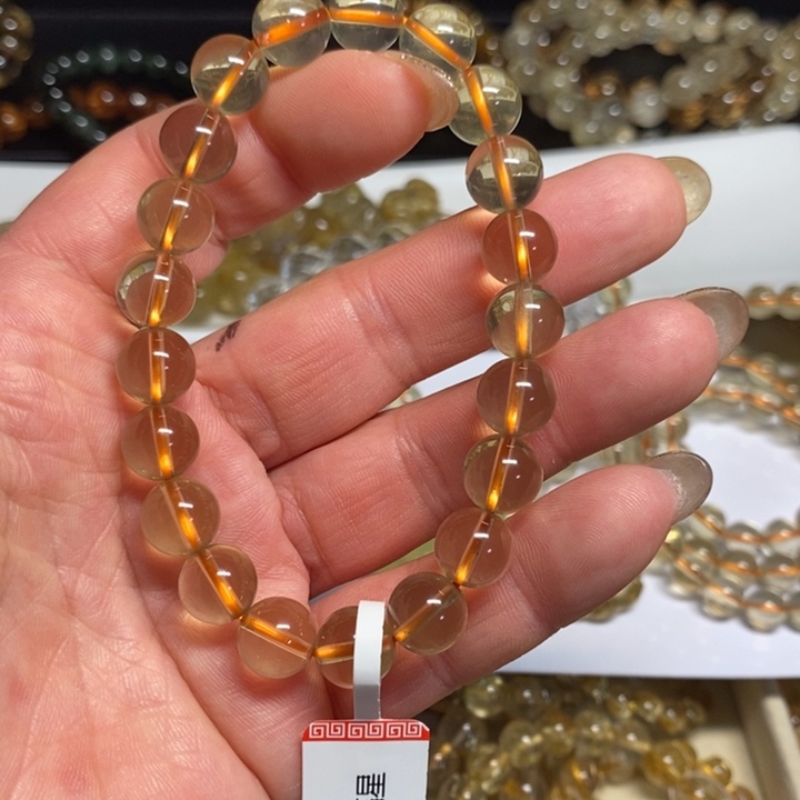 水晶手链未镶嵌铭*天然黄水晶