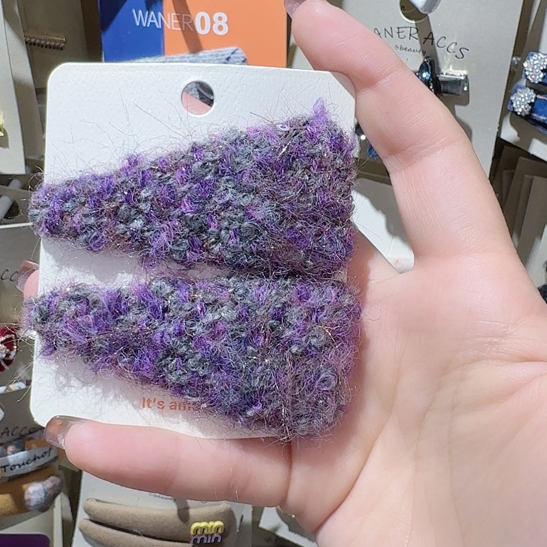 皮质铁合金三角紫色拜拜