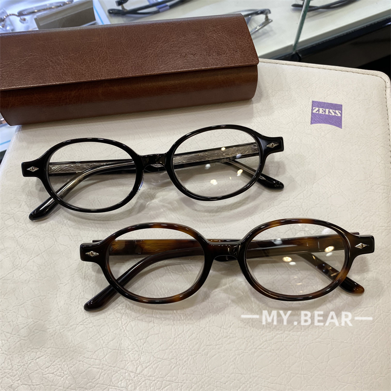 2025秋冬新品板材书呆子减龄椭圆眼镜框复古文艺高智东方设计眼镜