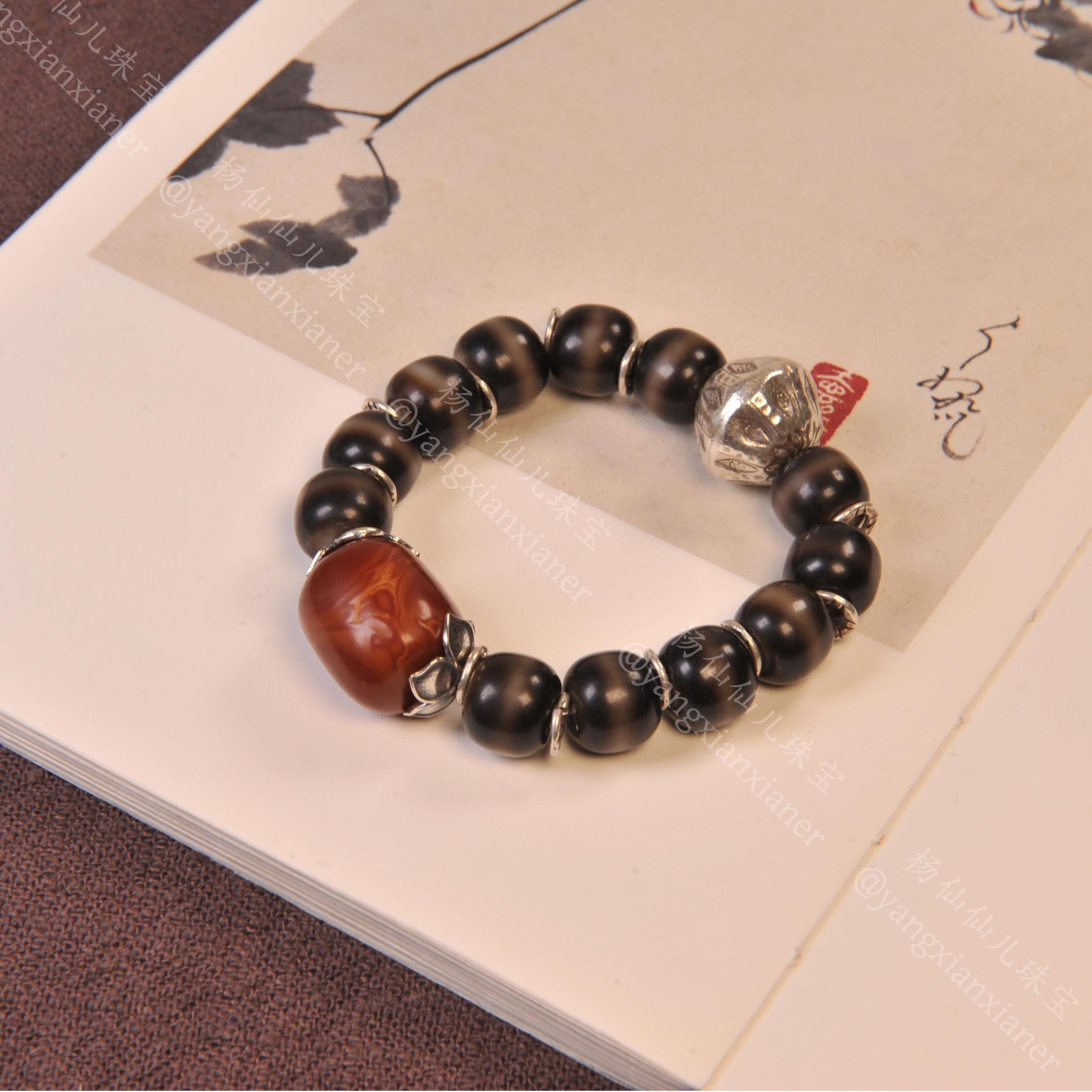 925银银制品 【杨仙仙珠宝】银镶多宝手串-X469