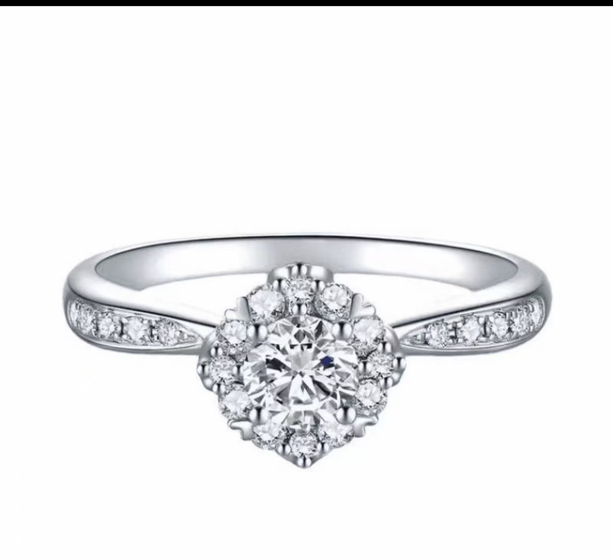 925银戒指 莫桑石【灿若星辰】款轻奢时尚大气0.5CT-1CT