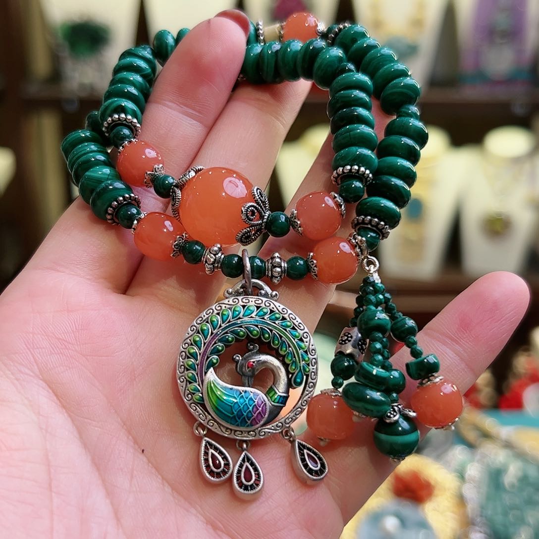 孔雀石手链未镶嵌手链