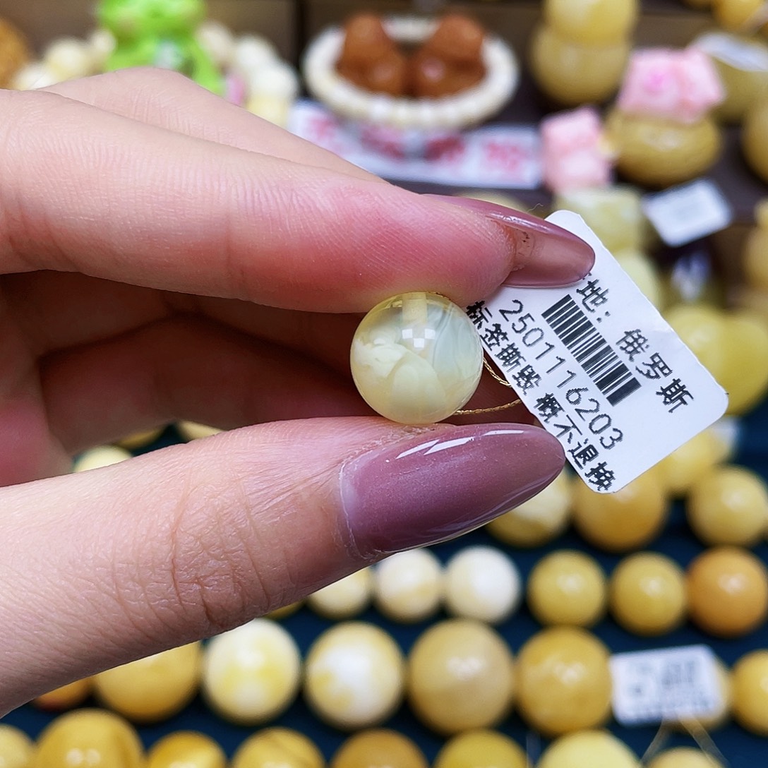 未镶嵌蜜蜡裸石12.5mm微瑕