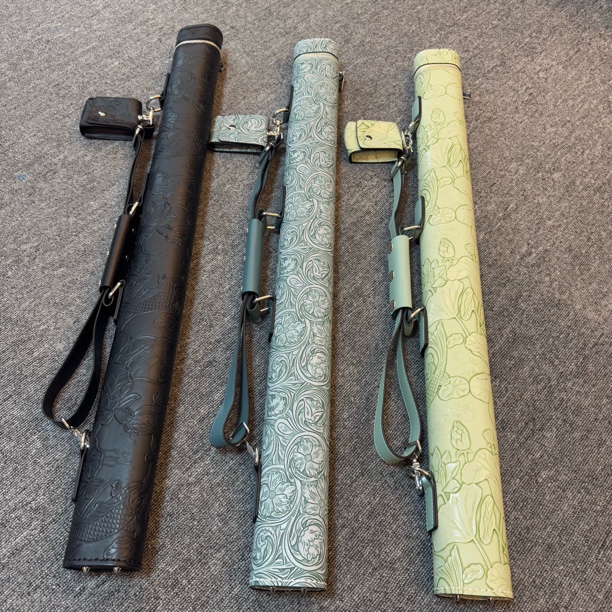 大头杆杆桶高端大气两孔杆桶精致雕花工艺两孔杆筒皮质顺丰包邮