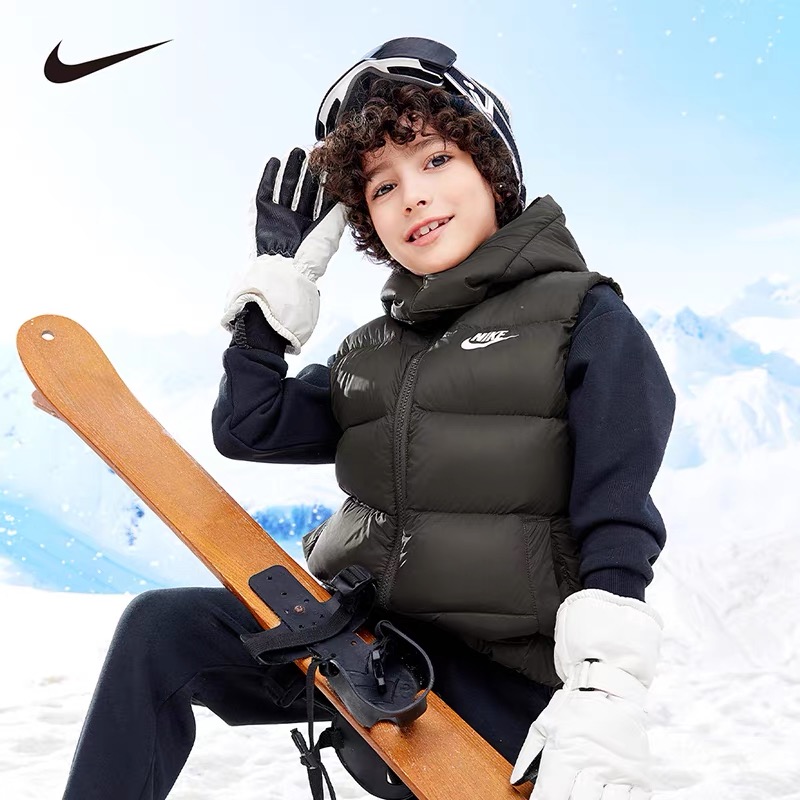 Nike耐克男女童保暖冬季羽绒时尚中性儿童马甲NKB-VE-J735