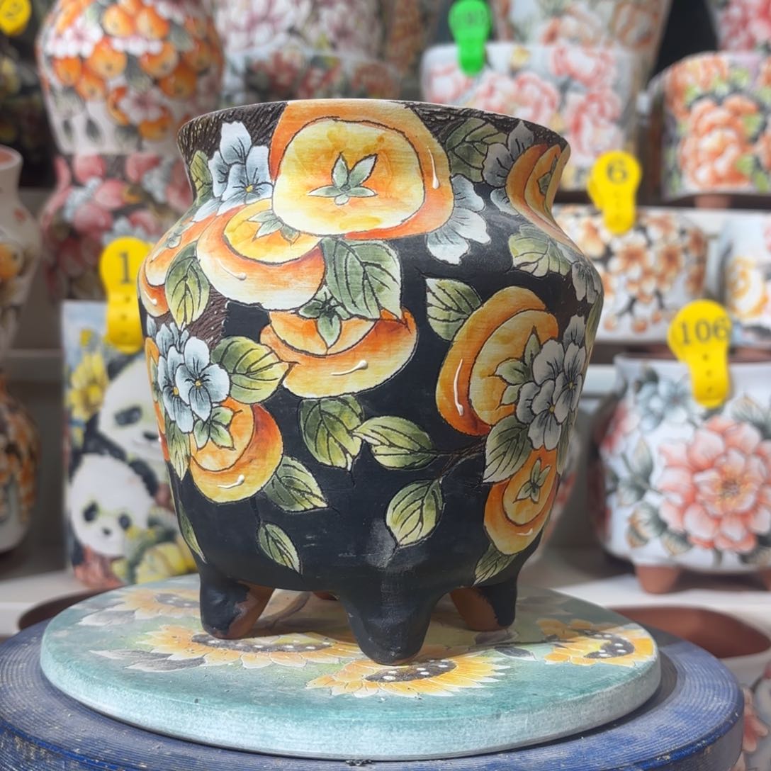 紫砂花盆水晶花盆98