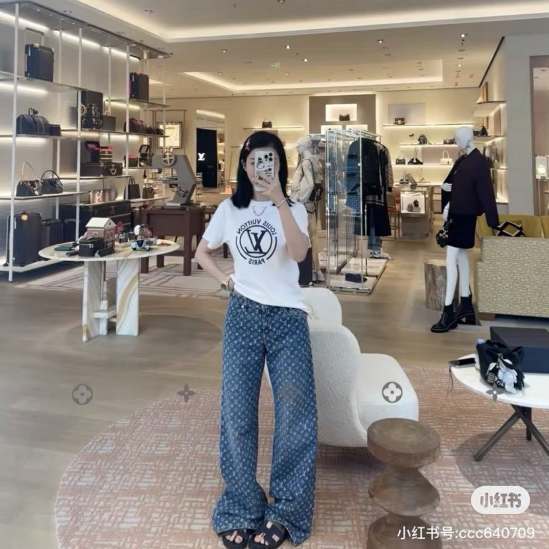 99新 LouisVuitton/路易威登 路易威登满印牛仔裤时尚/dd1151