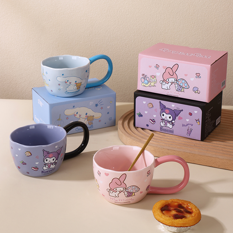 【言则】三丽鸥陶瓷餐具手捏把手大耳杯马克杯