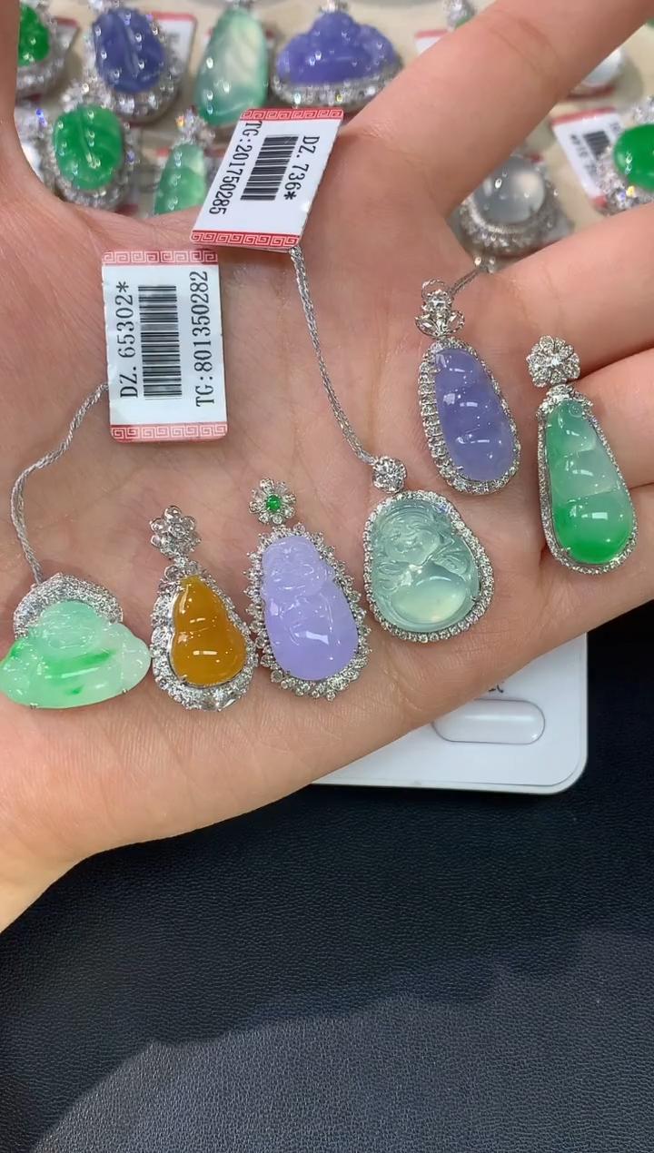 【彩虹盘】翡翠-18K金-多样性发一件-XY-NJ11|CXQ21