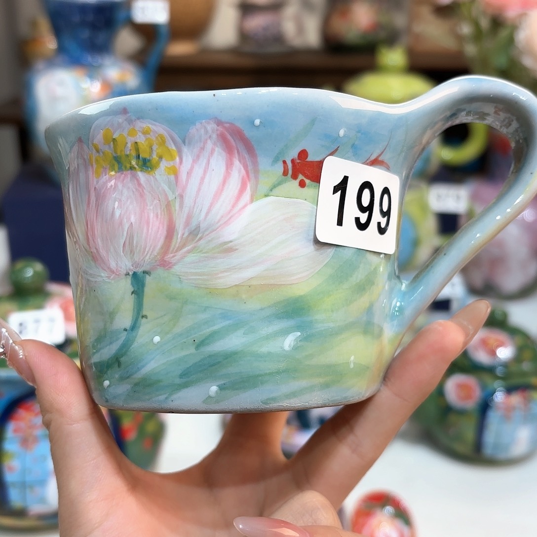 景德镇手绘高温釉下彩陶瓷茶具