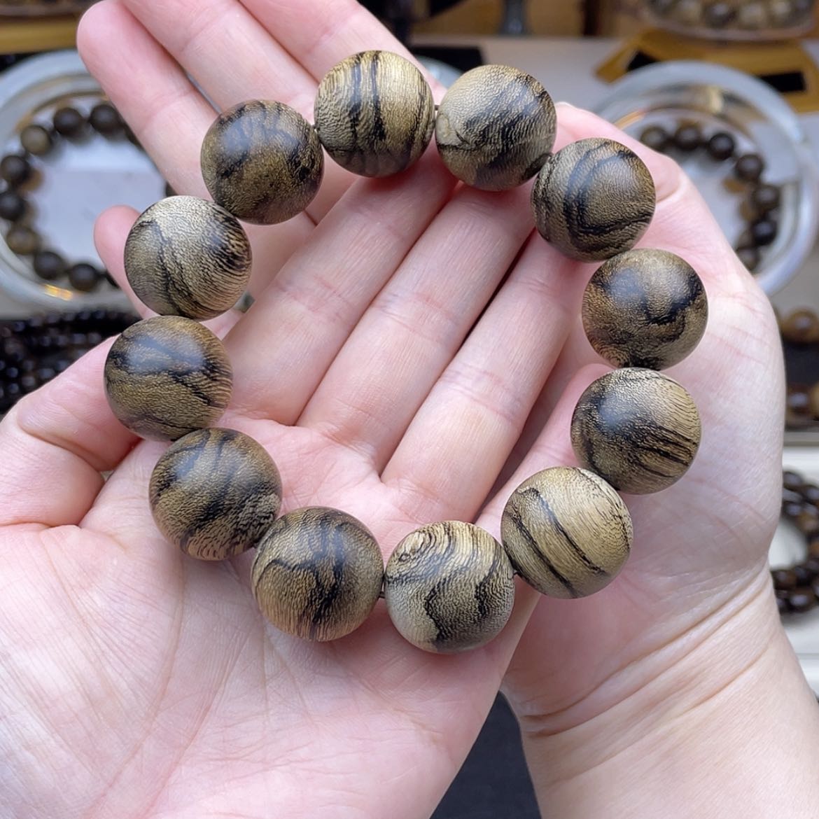 【闪购商品】手串沉香马****越南芽庄白棋楠留疤虎皮