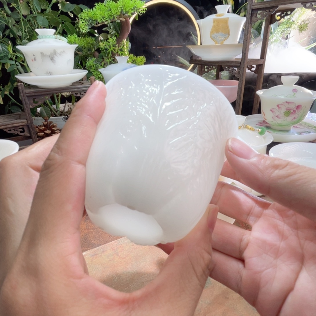 冰晶璞玉素烧百财杯