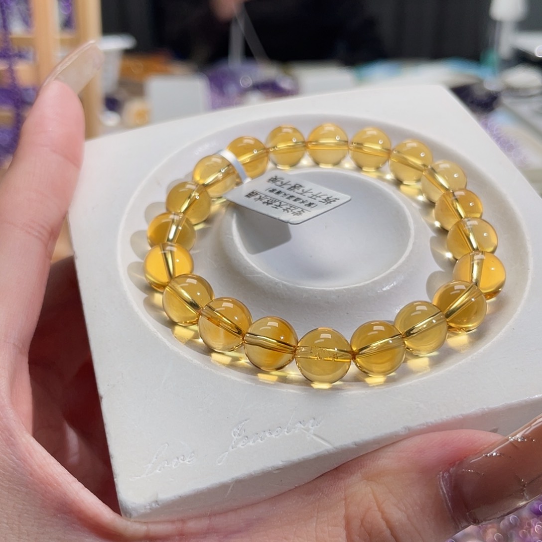 未镶嵌手链水晶9mm巴西黄水晶