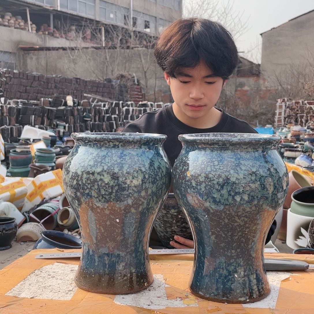 无铅玻璃宜兴紫砂花盆