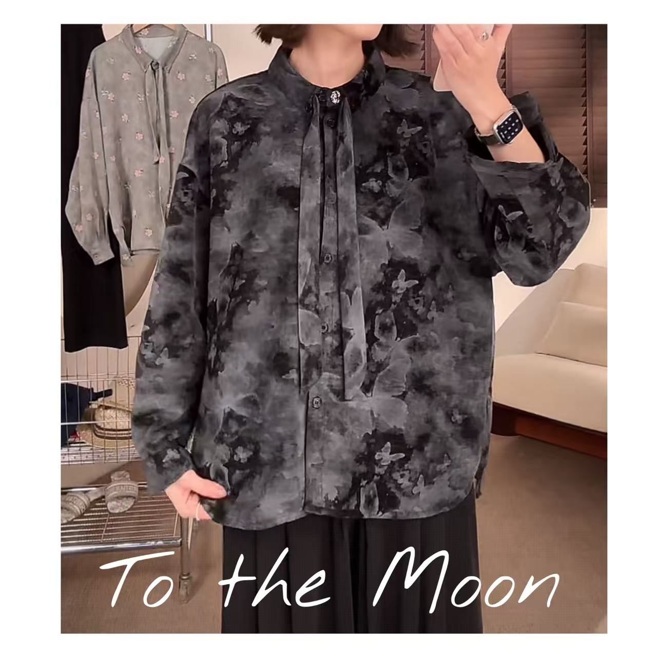 Zoe 原创【遐思无邪】立体国风丝巾花衬衫