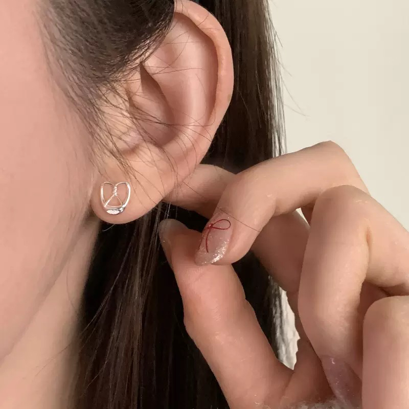 纯铜耳饰 碱水结牛角包AB耳钉女小众设计高级感简约潮轻奢个性精