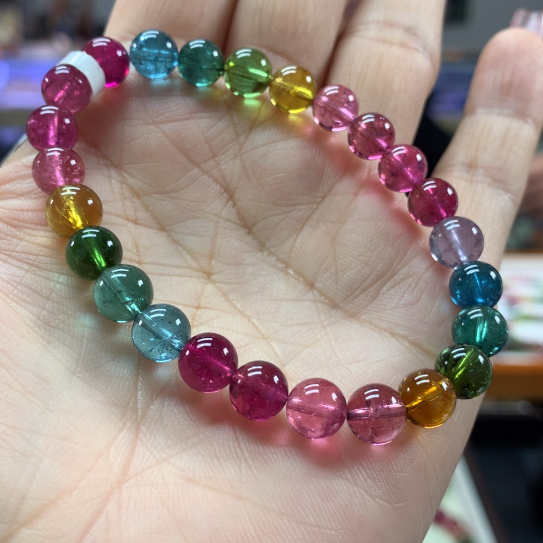 碧玺手链未镶嵌?***?7.5毫米左右