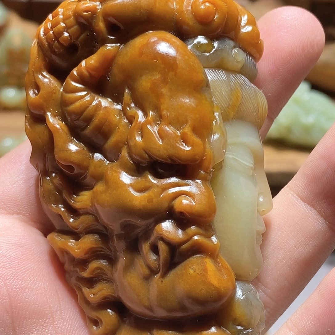 岫岩河磨玉（透闪石质玉）珠宝奇石未镶嵌禅*