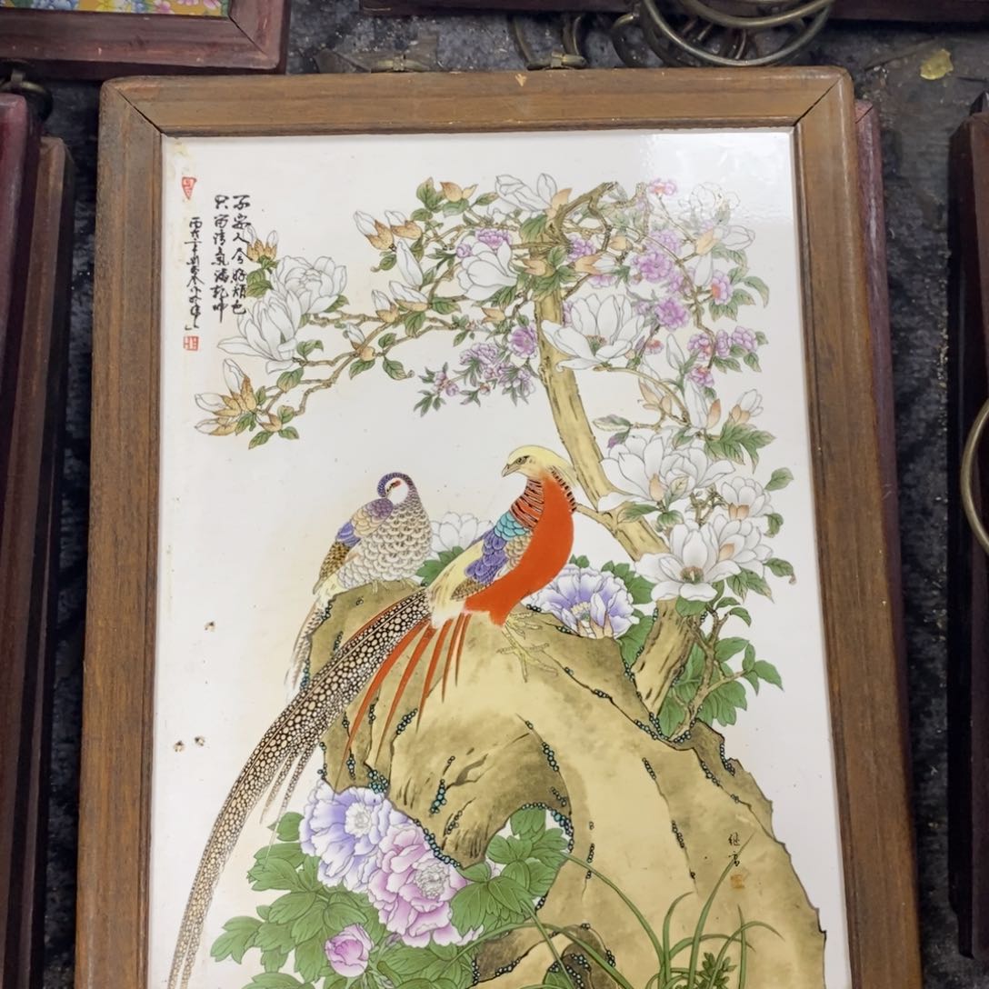瓷片37*28*1景德镇瓷板画柴窑烧制