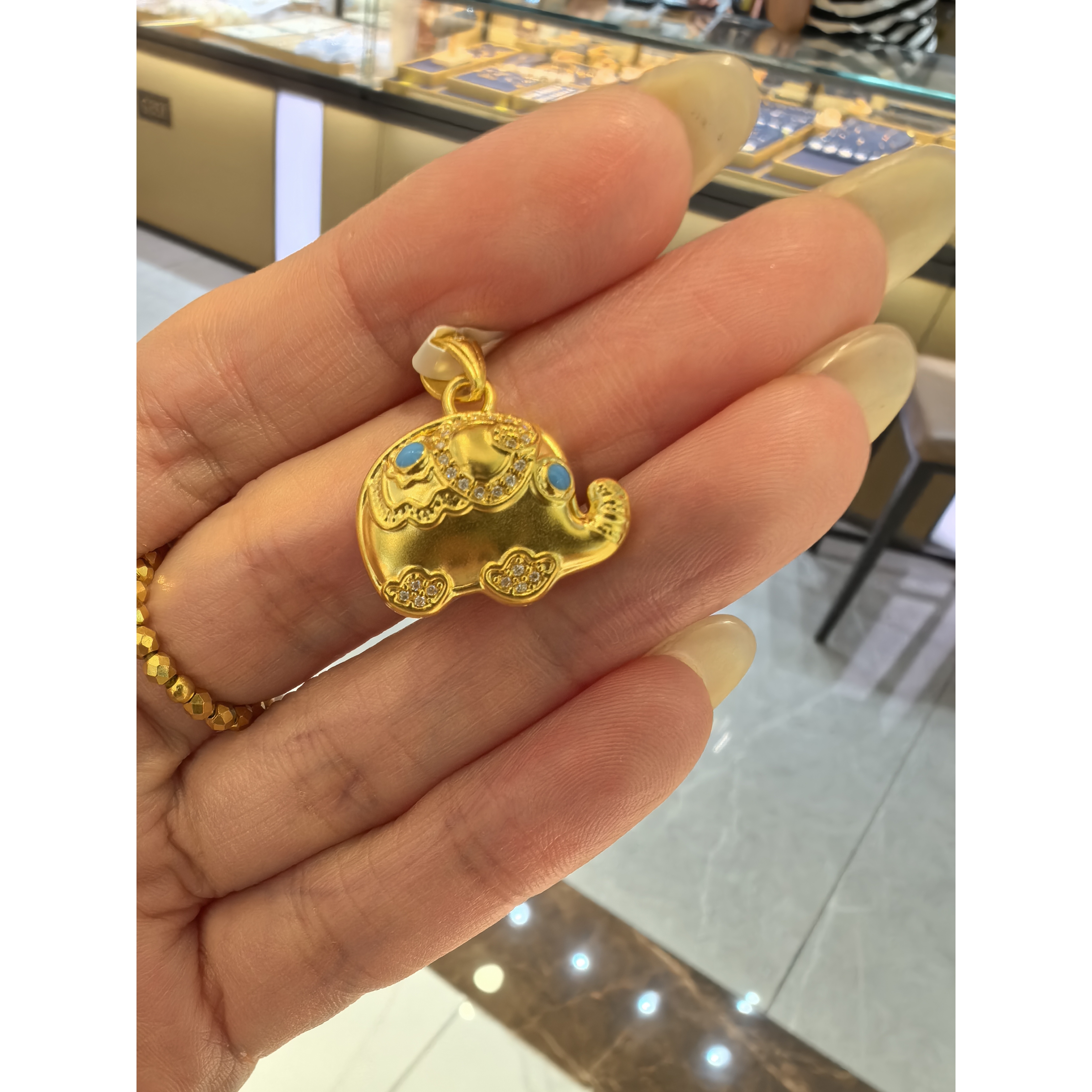 5D敦敦象吊坠 足金999 
