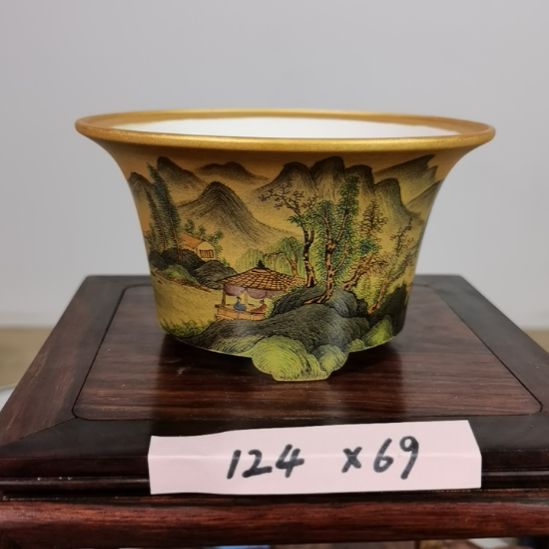 陶大德堂手工手绘釉盆